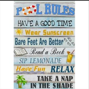 POOL🏊🤽🆕Garden Flag New Pool Rules 12" x 18" Fade Resistant